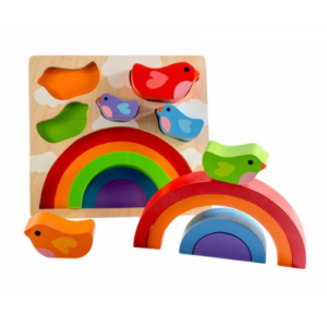 Chunky Puzzle | Wooden Bird and Rainbow