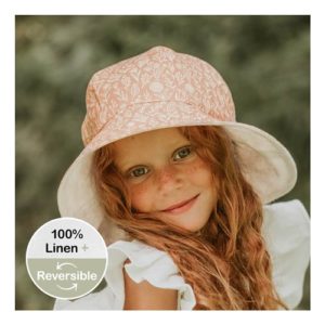 Girls 'Sightseer' Reversible Wide-Brimmed Sun Bonnet | Freya/Flax